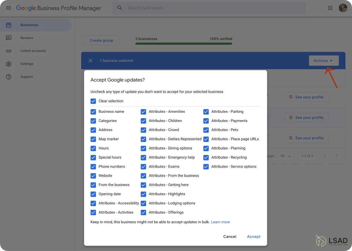 disabling automatic updates on GBP disabling automatic updates on management dashboard